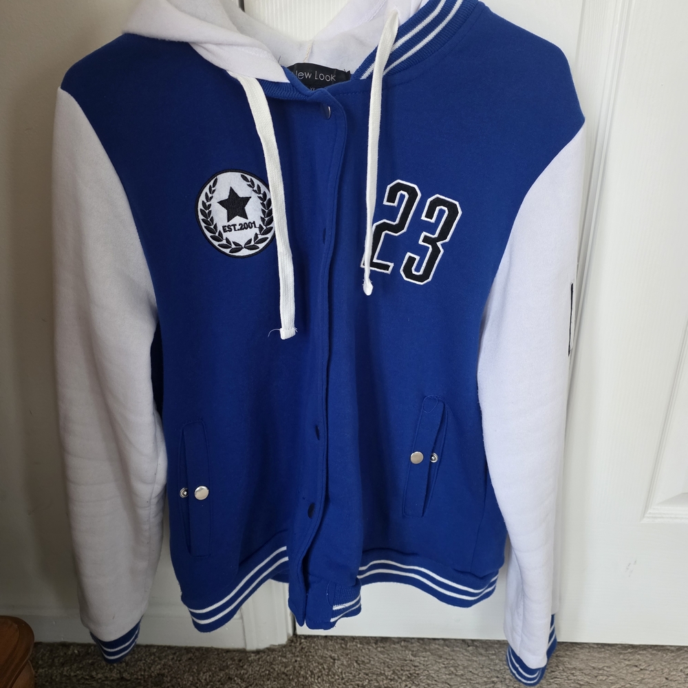 Blue and White Varsity Jacket